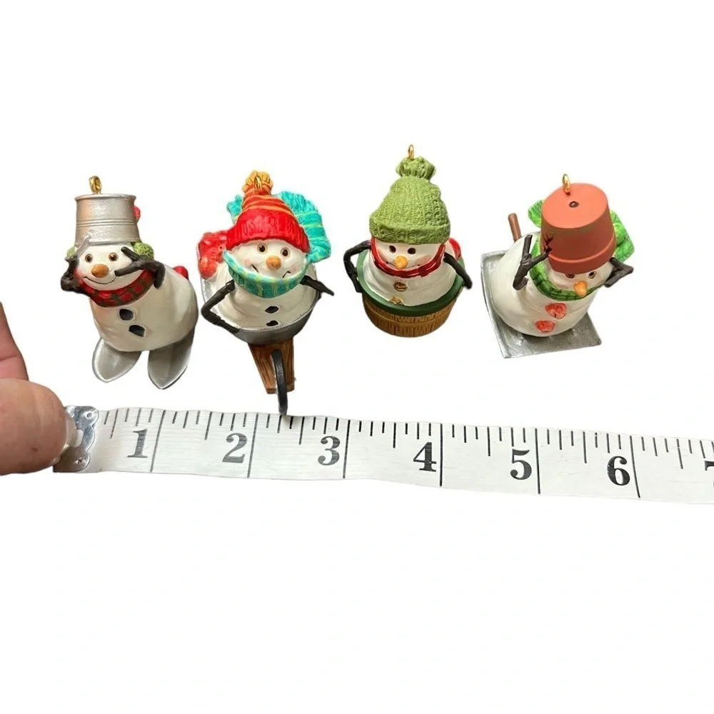 Hallmark Ornaments (4)2000 Keepsake Snowmen of Mitford Race Down Main Street